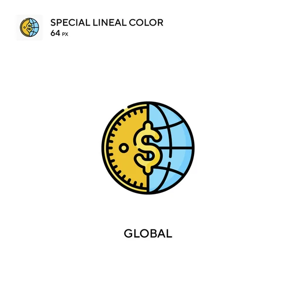 Global Special Lineal Color Icon Global Iconen Voor Business Project — Stockvector