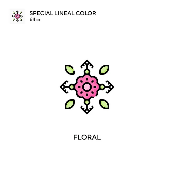 Floral Iconos Especiales Color Lineal Iconos Florales Para Proyecto Empresarial — Archivo Imágenes Vectoriales