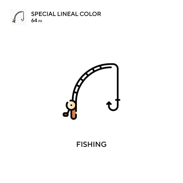 Rybaření Speciální Lineální Barevná Ikona Rybaření Ikony Pro Váš Podnikatelský — Stockový vektor