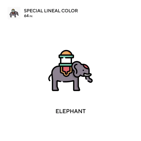 Elefánt Különleges Lineáris Szín Ikon Elefánt Ikonok Üzleti Projekt — Stock Vector