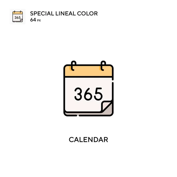 日历特殊的直线颜色图标 您的商业项目的日历图标 — 图库矢量图片