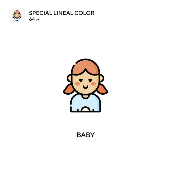 Baby Special Warna Lineal Icon Baby Ikon Untuk Proyek Bisnis - Stok Vektor