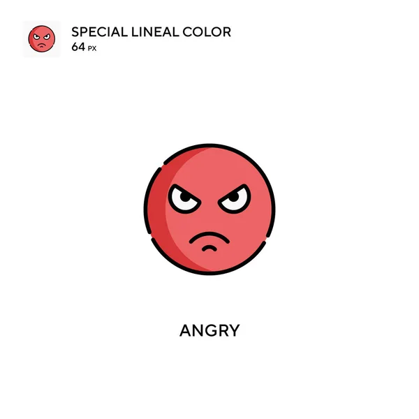 Angry Special Lineal Color Icon Angry Iconen Voor Business Project — Stockvector