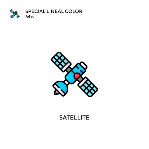 Satélite Icono Color Lineal Especial Iconos Satélites Para Proyecto Empresarial — Archivo Imágenes Vectoriales