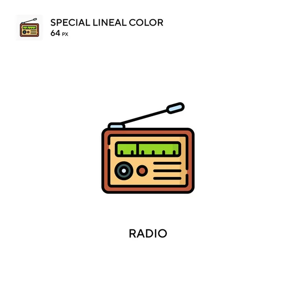 Radio Special Linjal Färg Ikon Radio Ikoner För Ditt Affärsprojekt — Stock vektor