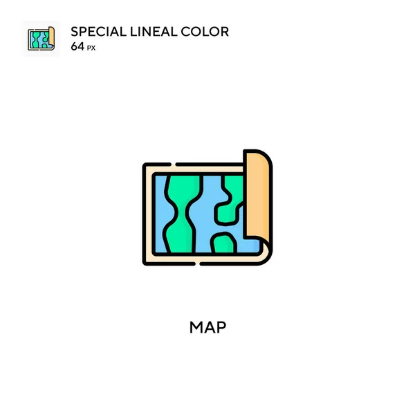 Kaart Speciale Lineal Kleur Icon Map Pictogrammen Voor Business Project — Stockvector