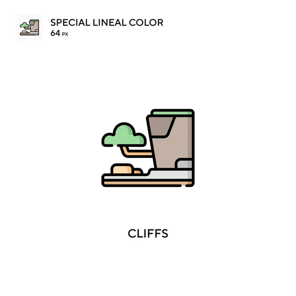 Cliffs Special Lineal Color Icon Cliffs Pictogrammen Voor Business Project — Stockvector