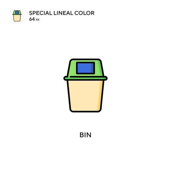 Bin Ειδική Lineal Εικονίδιο Χρώμα Bin Εικονίδια Για Την Επιχείρησή — Διανυσματικό Αρχείο