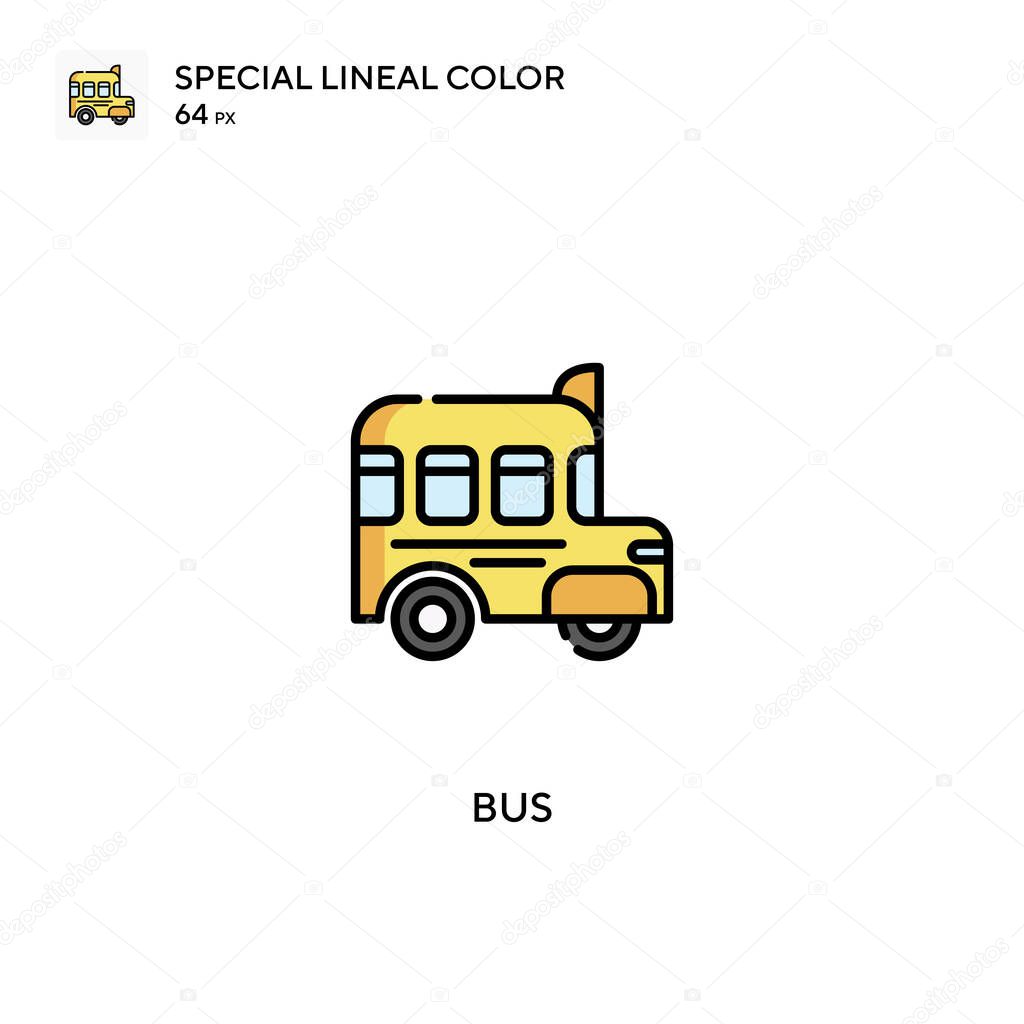 Bus Special lineal color icon.Bus icons for your business project