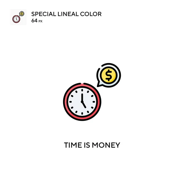 Tempo Denaro Speciale Linea Colore Icon Time Denaro Icone Vostro — Vettoriale Stock