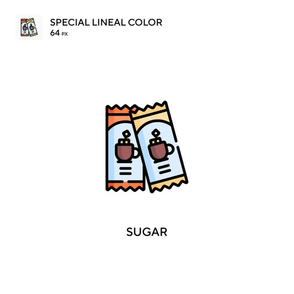 Sugar Special Lineáris Színikon Cukor Ikonok Üzleti Projektjéhez — Stock Vector