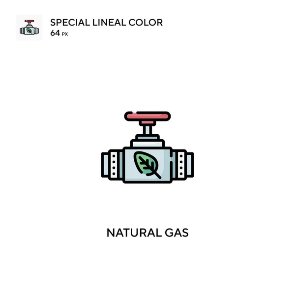 天然ガスの特殊線色のアイコン あなたのビジネスプロジェクトのための天然ガスのアイコン — ストックベクタ