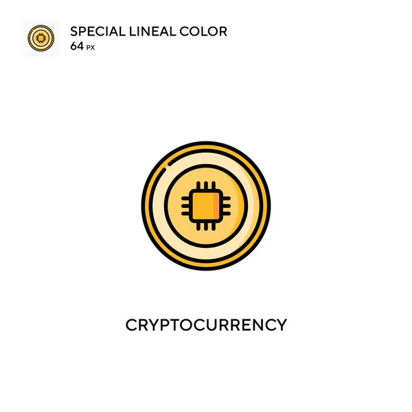 Iconos Criptomoneda Especial Color Lineal Icon Cryptocurrency Para Proyecto Negocio — Vector de stock