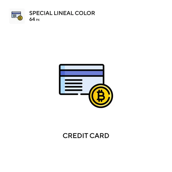 Kreditní Karta Special Lineal Color Icon Credit Card Ikony Pro — Stockový vektor