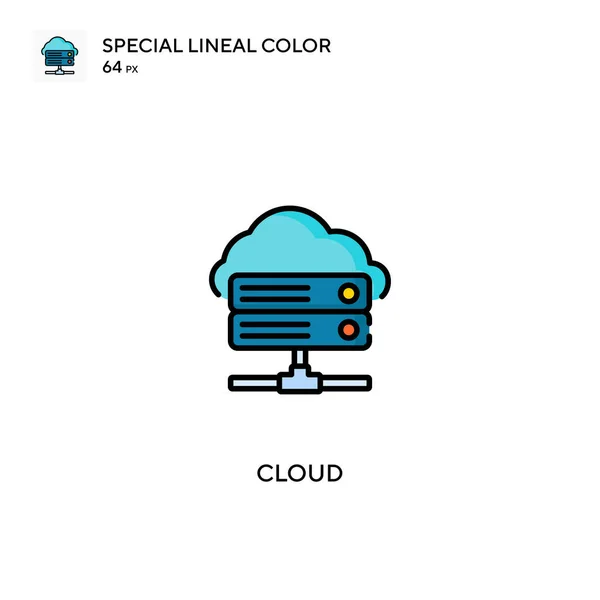 Cloud Special Lineáris Színikon Cloud Ikonok Üzleti Projektjéhez — Stock Vector