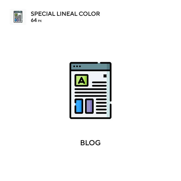 Blog Icone Colori Lineari Speciali Icone Del Blog Tuo Progetto — Vettoriale Stock