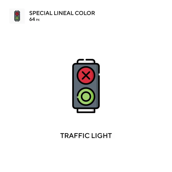 Traffic Light Special Lineal Colour Icon Traffic Lights Εικονίδια Για — Διανυσματικό Αρχείο