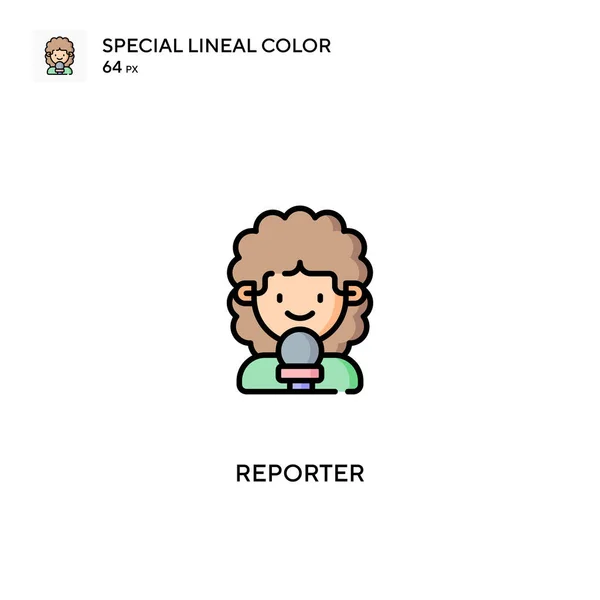 Reportero Iconos Especiales Color Lineal Reportero Iconos Para Proyecto Negocio — Archivo Imágenes Vectoriales