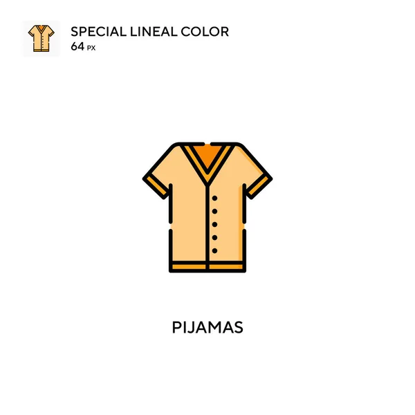 Pijamas Ícones Lineares Especiais Cor Icon Pijamas Para Seu Projeto — Vetor de Stock