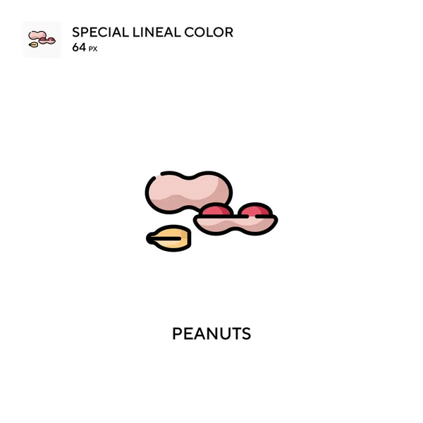 Amendoim Ícones Cor Linear Especial Icon Peanuts Para Seu Projeto — Vetor de Stock