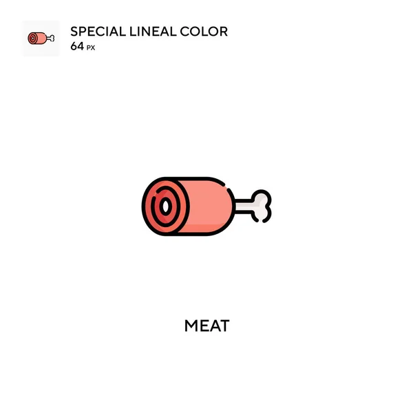 Vlees Speciale Lineal Kleur Icon Meat Pictogrammen Voor Business Project — Stockvector