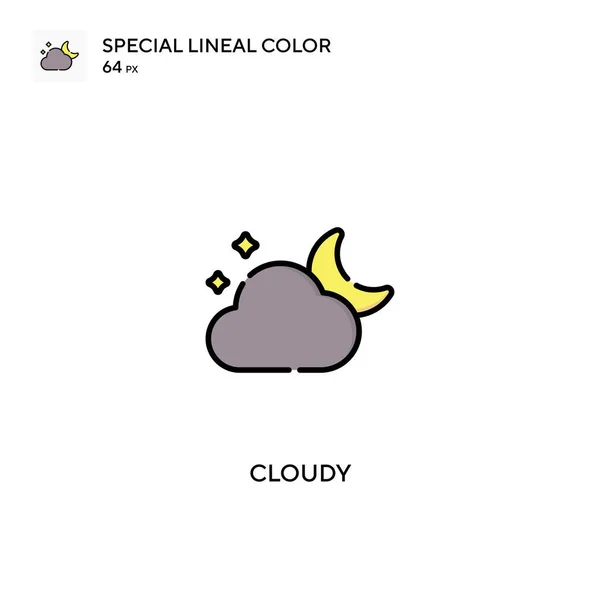 Cloudy Special Lineal Color Icon Cloudy Ikony Pro Váš Obchodní — Stockový vektor