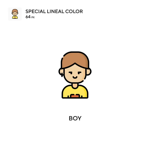 Boy Special Lineáris Szín Ikon Boy Ikonok Üzleti Projekt — Stock Vector