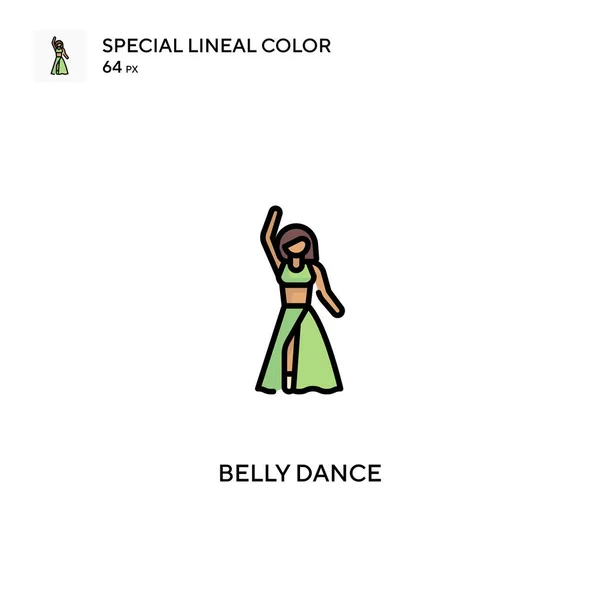 Dança Ventre Ícones Dança Ventre Icon Belly Cor Linear Especial — Vetor de Stock