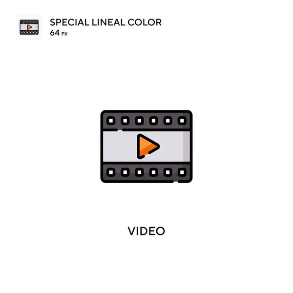 Vídeo Ícones Lineares Especiais Cor Icon Video Para Seu Projeto —  Vetores de Stock