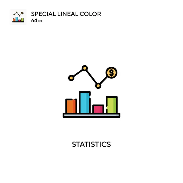 Statistieken Speciale Lineal Color Icon Statistieken Iconen Voor Bedrijf Project — Stockvector