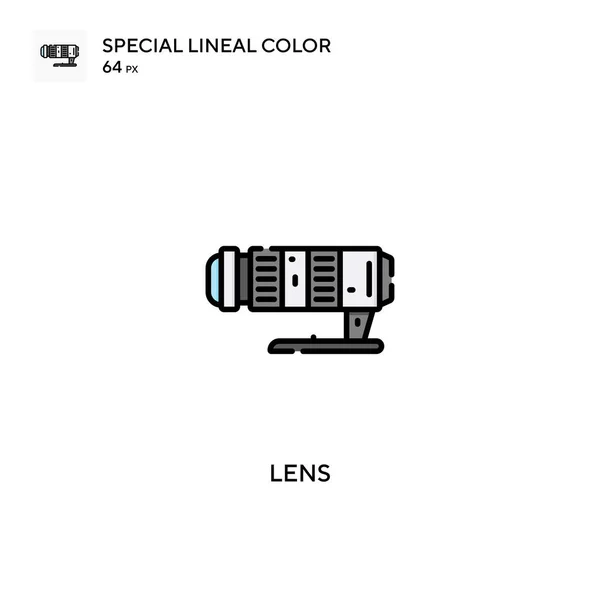 Ícones Lineares Especiais Lente Icon Lens Cor Para Seu Projeto — Vetor de Stock