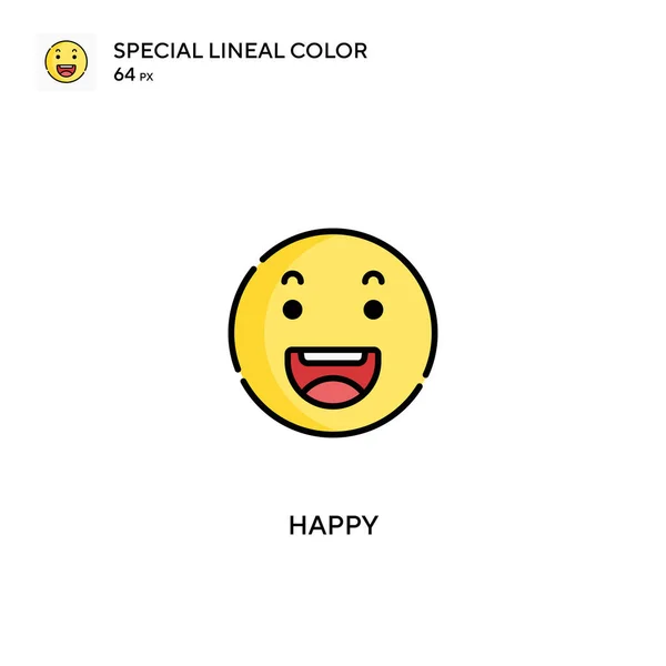 Happy Special Lineal Έγχρωμη Εικόνα Happy Εικονίδια Για Την Επιχείρησή — Διανυσματικό Αρχείο