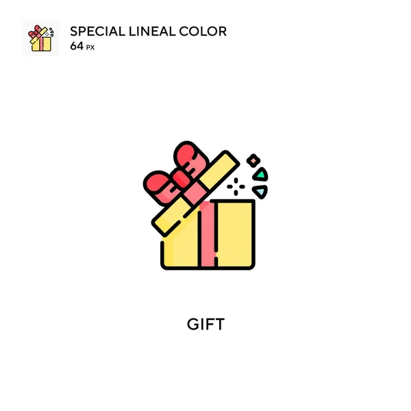 Cadeau Special Lineal Color Icon Gift Iconen Voor Business Project — Stockvector