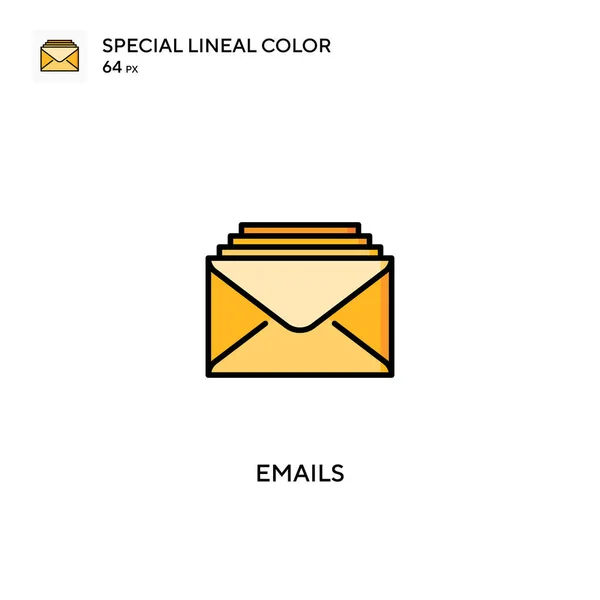 Email Icone Colori Lineari Speciali Icone Colori Tuo Progetto Aziendale — Vettoriale Stock