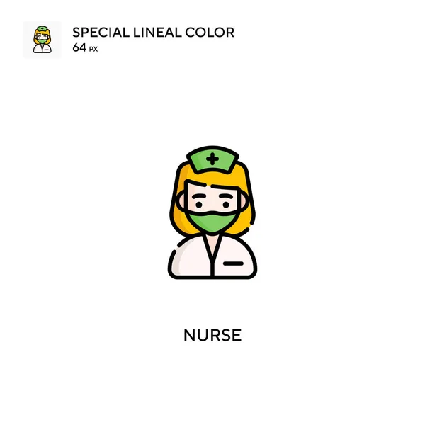 Enfermeira Ícones Cor Linear Especial Icon Nurse Para Seu Projeto —  Vetores de Stock