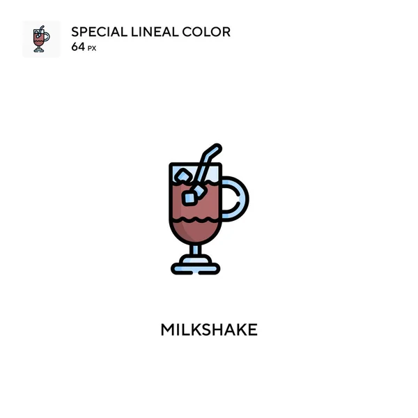 Milkshakeビジネスプロジェクトのための特別な線色アイコンMilkshakeアイコン — ストックベクタ
