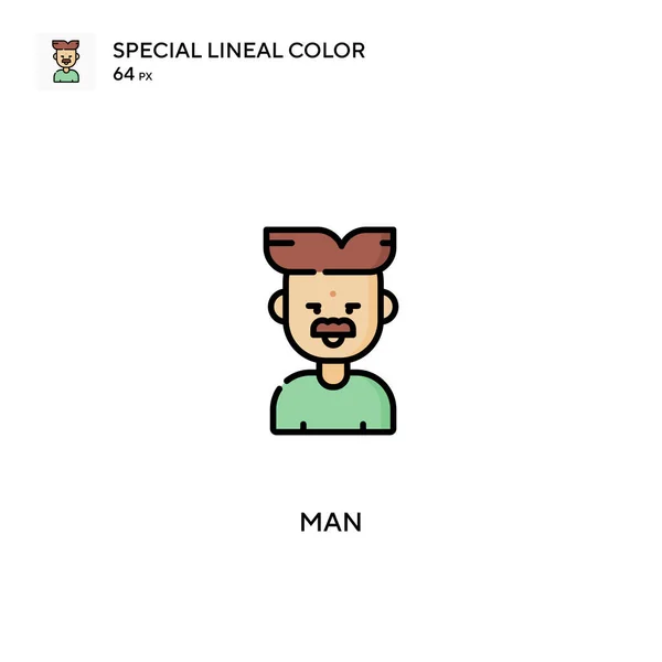 Man Special Lineal Colour Icon Man Εικονίδια Για Την Επιχείρησή — Διανυσματικό Αρχείο