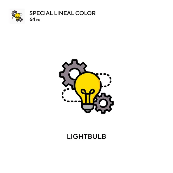 Bombilla Icono Especial Color Lineal Iconos Bombilla Para Proyecto Empresarial — Archivo Imágenes Vectoriales