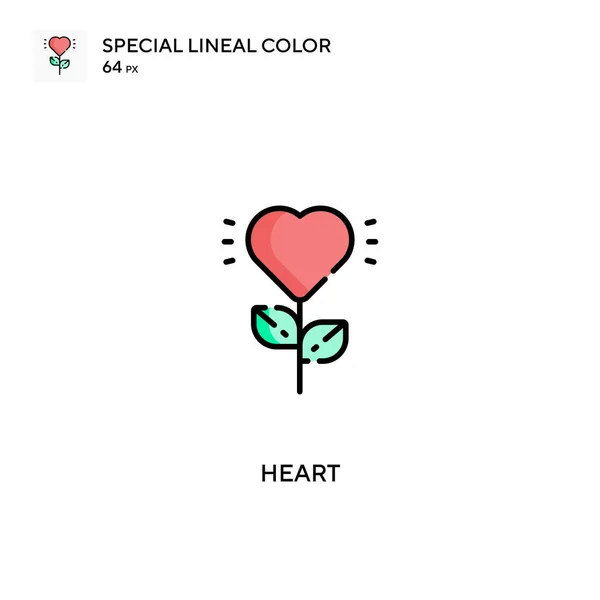Coração Ícones Cor Linear Especial Icon Heart Para Seu Projeto — Vetor de Stock