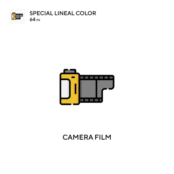 Filme Câmera Ícones Filme Cor Linear Especial Icon Camera Para —  Vetores de Stock