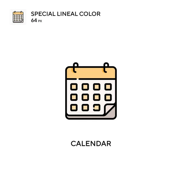 Calendario Icone Colori Lineari Speciali Icone Del Calendario Tuo Progetto — Vettoriale Stock