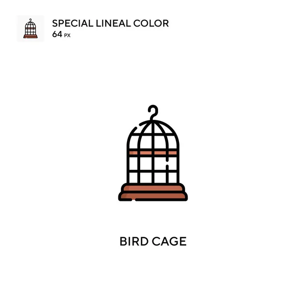 Cage Oiseaux Icônes Spéciales Couleur Linéaire Cage Oiseaux Pour Votre — Image vectorielle