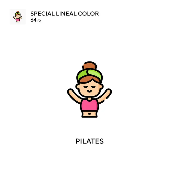 Pilates Ícones Lineares Especiais Cor Icon Pilates Para Seu Projeto — Vetor de Stock