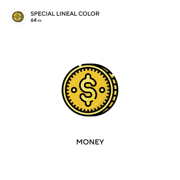 Icone Colore Lineari Speciali Dei Soldi Icon Money Vostro Progetto — Vettoriale Stock