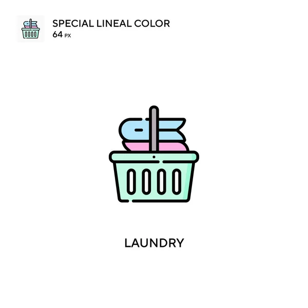 Ikon Warna Lineal Khusus Laundry Ikon Untuk Proyek Bisnis Anda - Stok Vektor