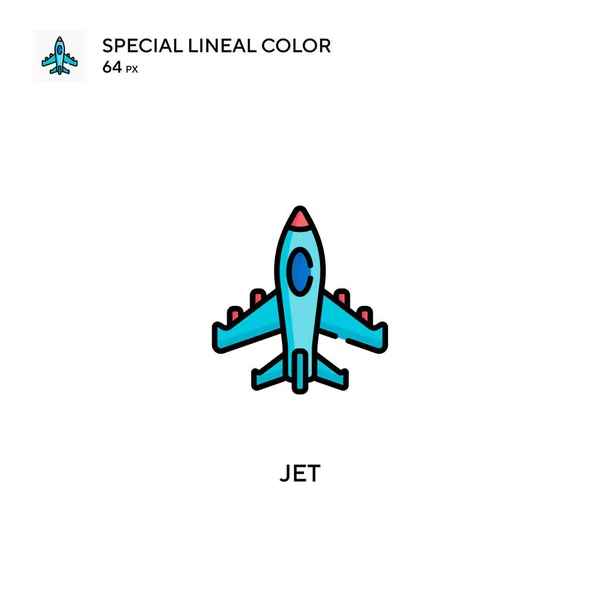 Jet Specjalne Ikony Kolorów Liniowych Jet Dla Twojego Projektu Biznesowego — Wektor stockowy