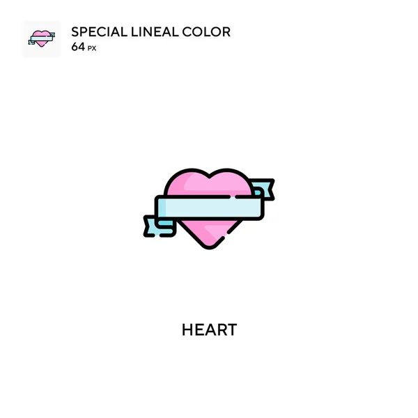 Heart Special Іконка Лінійного Кольору Значки Серця Вашого Бізнес Проекту — стоковий вектор