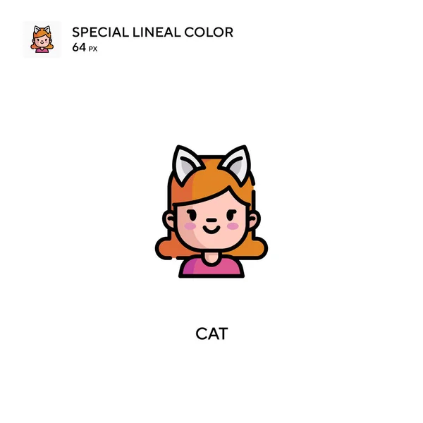 Cat Special Lineal Colour Icon Cat Εικονίδια Για Την Επιχείρησή — Διανυσματικό Αρχείο