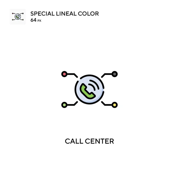 Call Center Speciális Lineáris Szín Ikon Call Center Ikonok Üzleti — Stock Vector