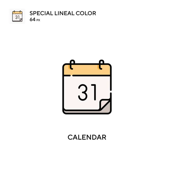 Calendário Ícones Lineares Especiais Cor Icon Calendar Para Seu Projeto — Vetor de Stock